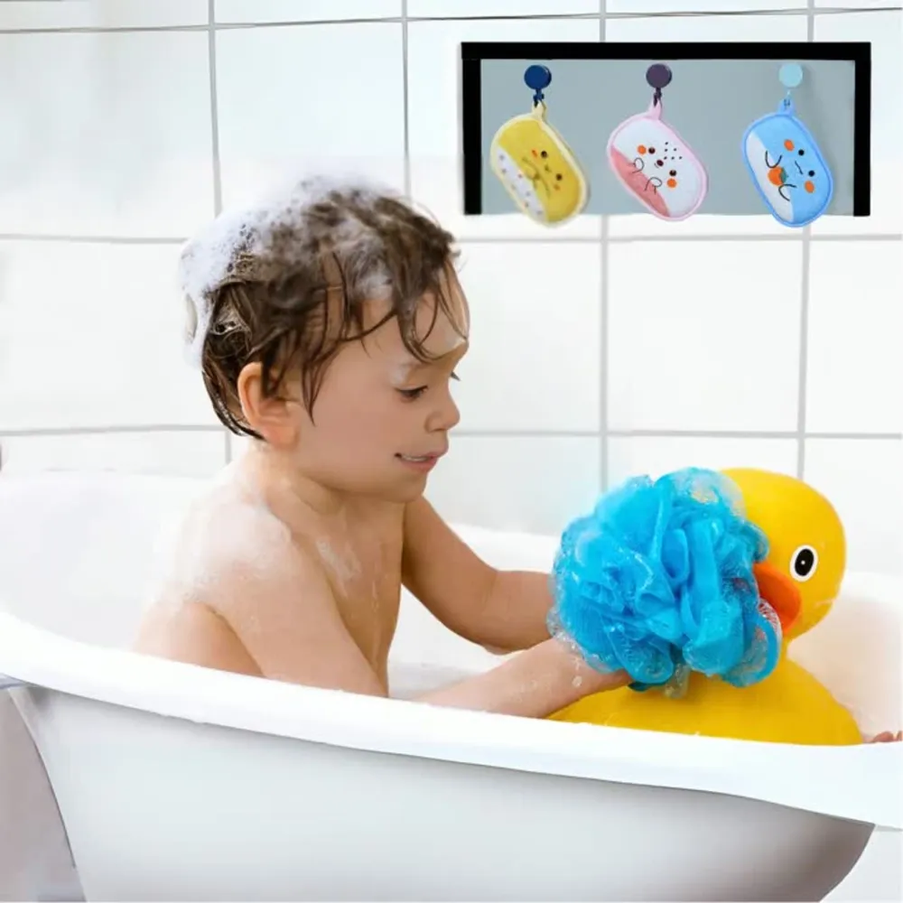 בלי טובות - שלושה ספוגי סיבון לקטנים + מתלה 55 שח