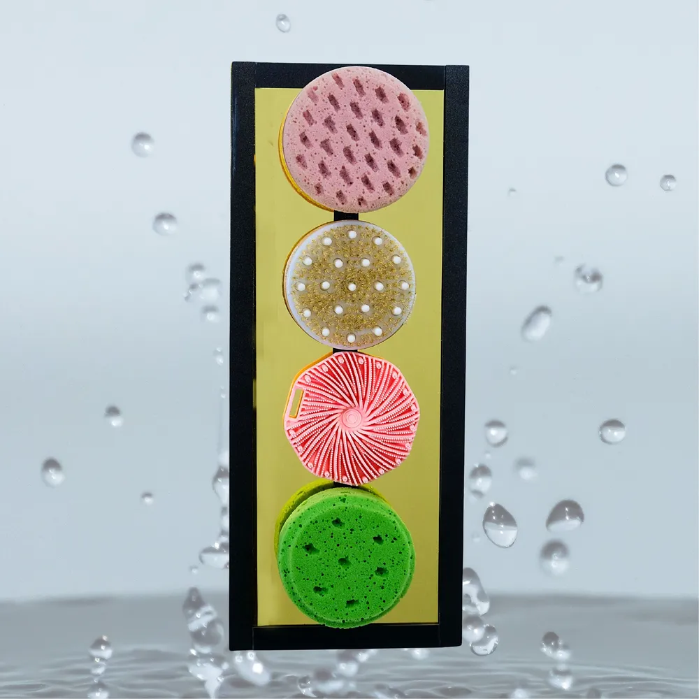 מתלה מראה עם ארבעה ספוגים או מברשת 75 שח